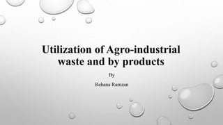 Utilization of Agro-industrial
waste and by products
By
Rehana Ramzan
 