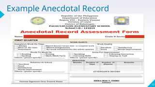 Example Anecdotal Record
13
 