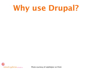 Why use Drupal?




    Photo courtesy of ralphbijker on Flickr
 
