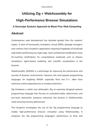 Utilizing Zig + WebAssembly for High-Performance Browser Simulations | PDF