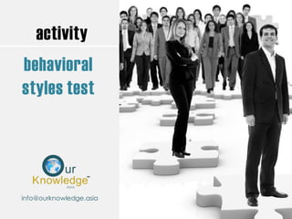 activity
behavioral
styles test
info@ourknowledge.asia
 