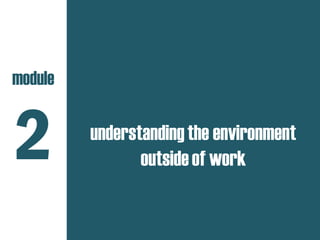 understandingthe environment
outsideof work
module
2
 