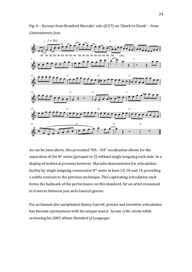 Utilizing classical saxophone articulation techniques in jazz per