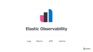 Elastic Observability
Logs Metrics APM Uptime
 