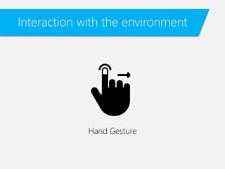 Interaction with the environment
Hand Gesture
 