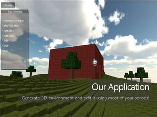 Our Application
Generate 3D environment and edit it using most of your senses!
 