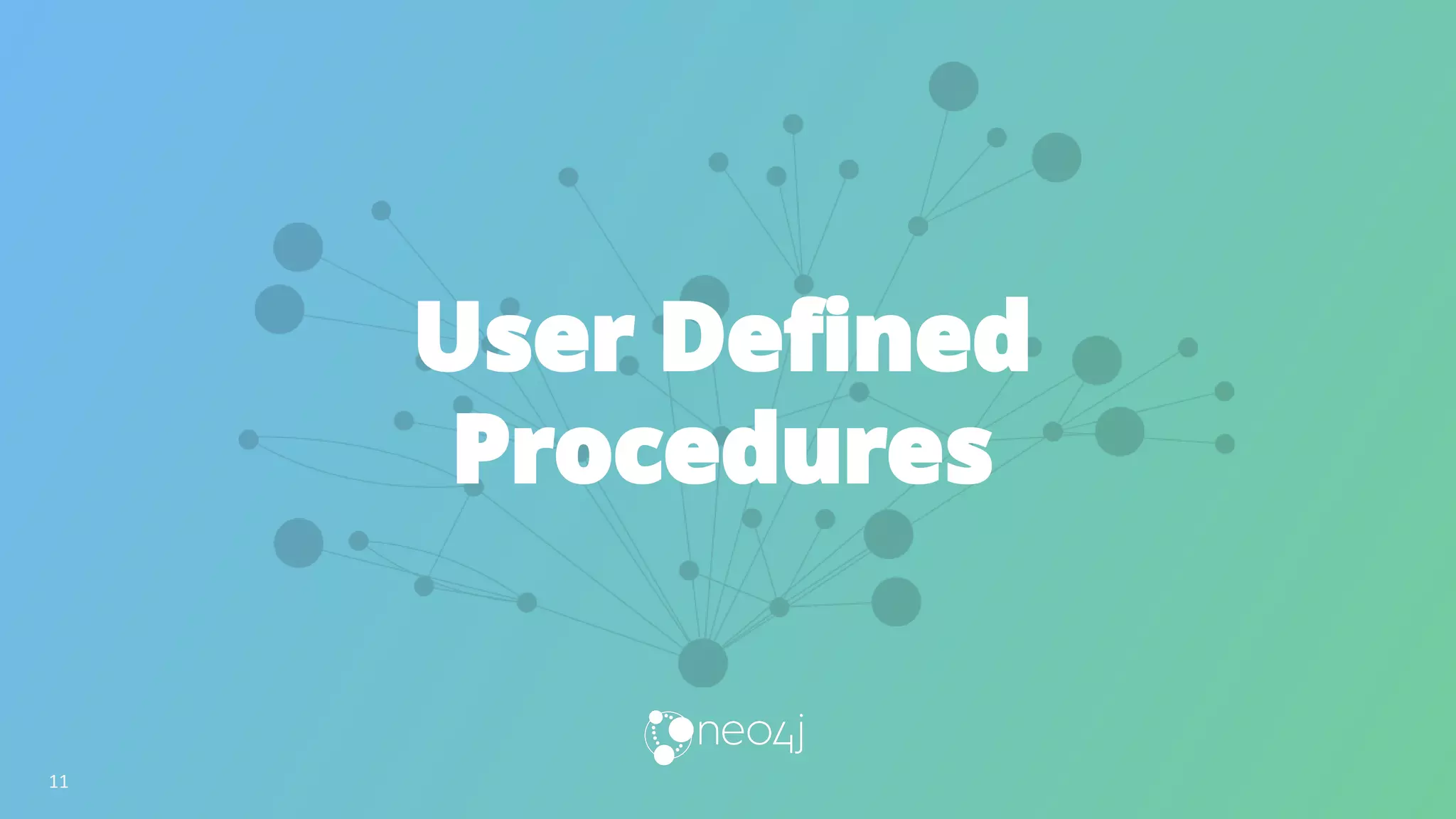 User Defined
Procedures
11
 