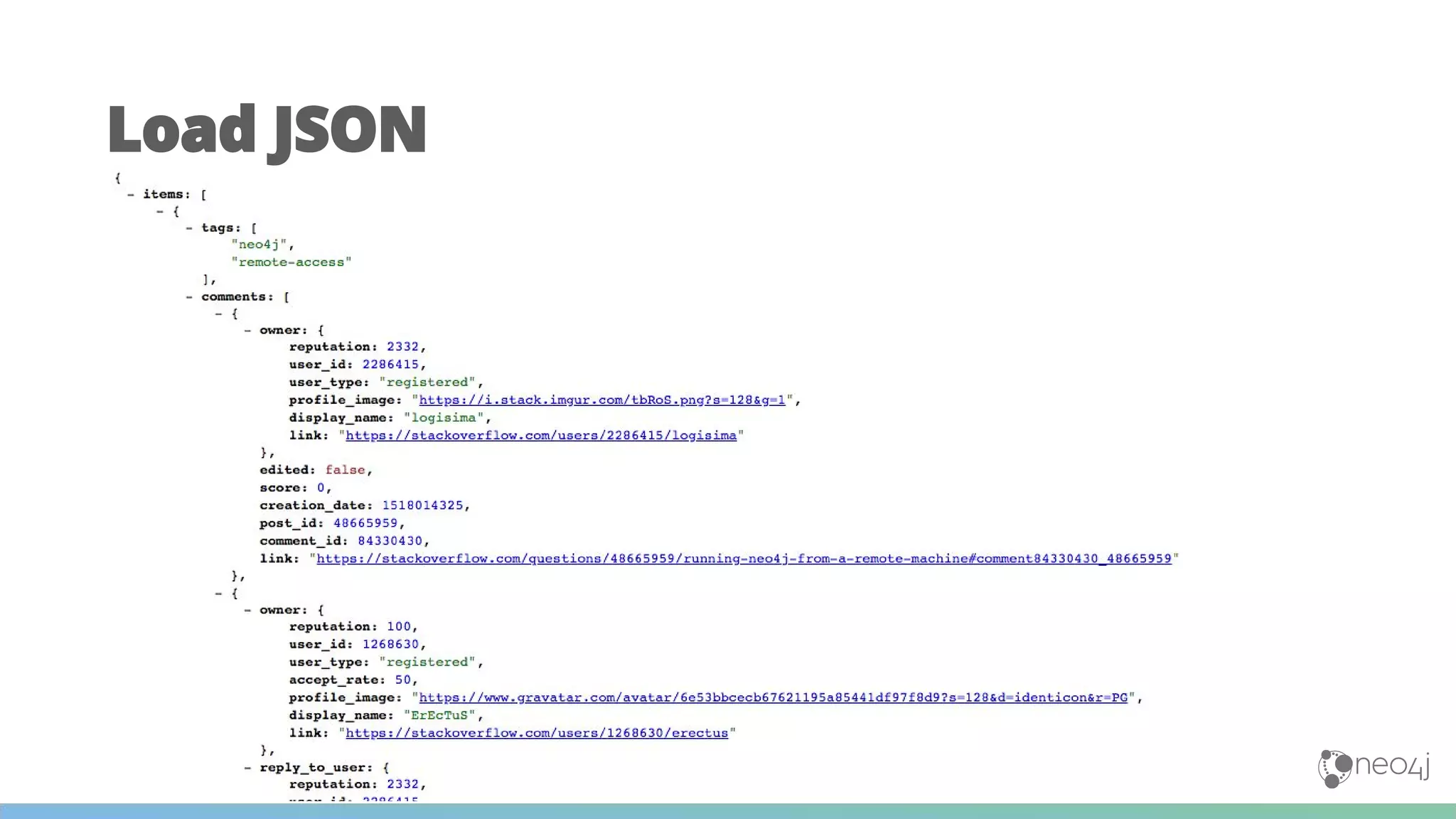 Load JSON
 