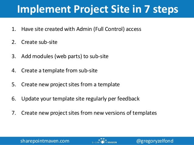 sharepoint project site template