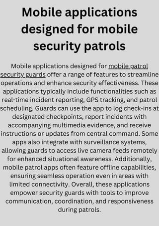 Utilizing Technology in Mobile Security Patrols.pdf | Technology ...