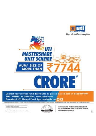 UTI Mastershare Unit Scheme - AUM | PDF
