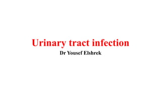 Urinary tract infection
Dr Yousef Elshrek

 