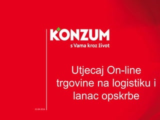 Utjecaj On-line
trgovine na logistiku i
lanac opskrbe
21.04.2016
 