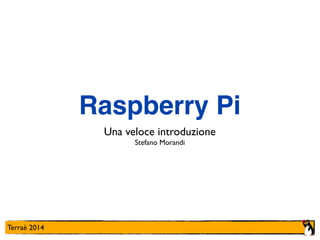 Terraè 2014
Raspberry Pi
Una veloce introduzione	

Stefano Morandi
 