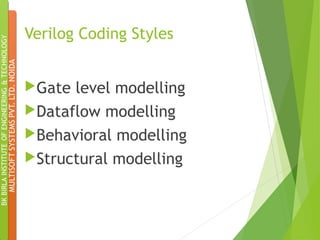 VerilogHDL_Utkarsh_kulshrestha | PPT