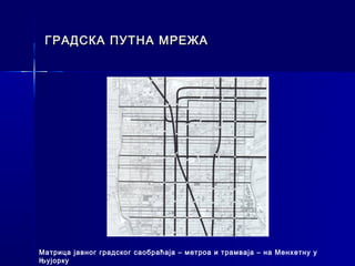 ГРАДСКА ПУТНА МРЕЖА




Матрица јавног градског саобраћаја – метроа и трамваја – на Менхетну у
Њујорку
 