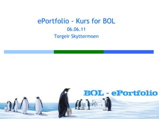 ePortfolio - Kurs for BOL 06.06.11 Torgeir Skyttermoen 