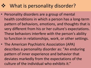 histrionic personality disorder by utm | PPTX