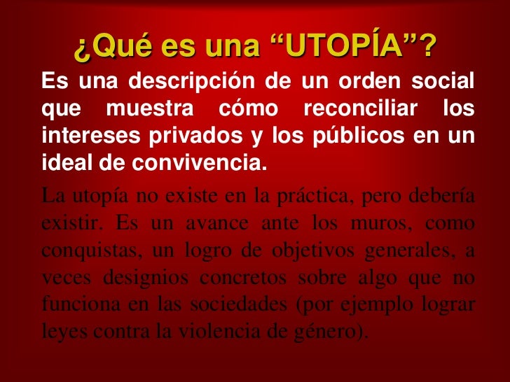 que es utopia que es utopia