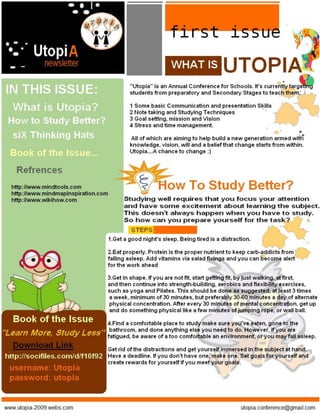 Utopia  Newsletter   First Issue