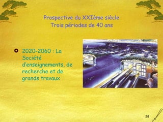 2020-2060 : La Société d’enseignements, de recherche et de grands travaux Prospective du XXIème siècle Trois périodes de 40 ans 