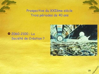 2060-2100 : La Société de Création ? Prospective du XXIème siècle Trois périodes de 40 ans 