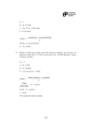utp matematica financiera libro de estudios teórico-practico | PDF