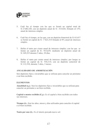 utp matematica financiera libro de estudios teórico-practico | PDF