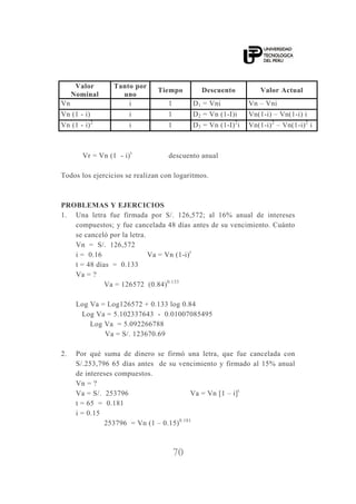 utp matematica financiera libro de estudios teórico-practico | PDF