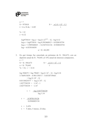 utp matematica financiera libro de estudios teórico-practico | PDF