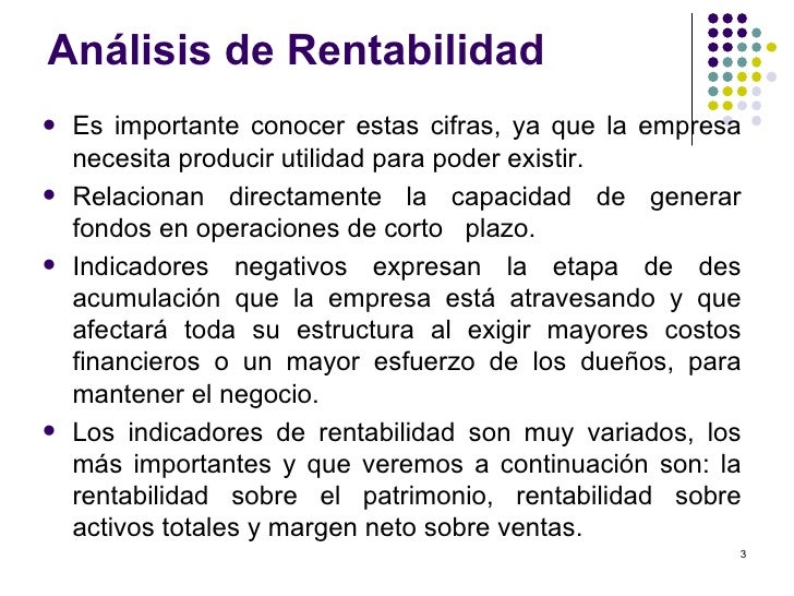 analisis de rentabilidad