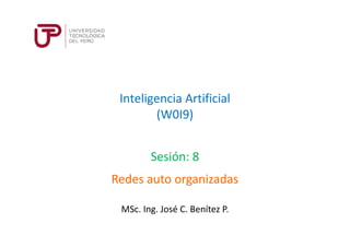 Inteligencia Artificial
(W0I9)
Sesión: 8
MSc. Ing. José C. Benítez P.
Redes auto organizadas
 