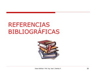 REFERENCIAS
BIBLIOGRÁFICAS




       Vision Artificial - Prof. Ing. Jose C. Benitez P.   38
 