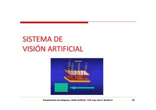 SISTEMA DE
VISIÓN ARTIFICIAL




     Procesamiento de Imágenes y Visión Artificial - Prof. Ing. José C. Benítez P.   34
 