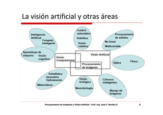 La visión artificial y otras áreas




        Procesamiento de Imágenes y Visión Artificial - Prof. Ing. José C. Benítez P.   9
 