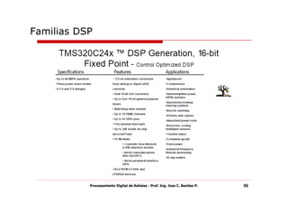 Familias DSP




           Procesamiento Digital de Señales - Prof. Ing. Jose C. Benitez P.   56
 