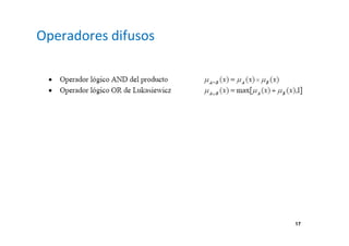 17 
Operadores difusos 
 