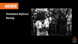 ANSWER
Peekaboo Defence
Boxing
 