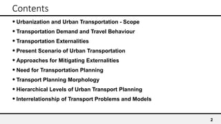 Comprehensive Introduction to Urban Transportation Systems Planning and ...