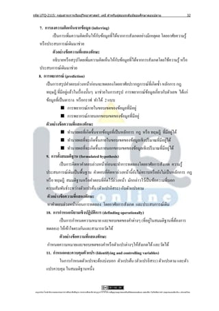 รหัส UTQ-2115: กลุมสาระการเรียนรู ้วิทยาศาสตร์: เคมี สาหรับผู ้สอนระดับมัธยมศึกษาตอนปลาย
                  ่                                                                                                                                                             32


     7. การลงความคิดเห็นจากข้ อมูล (inferring)
                                            ั
               เป็ นการเพิ่มความคิดเห็นให้กบข้อมูลที่ได้จากการสังเกตอย่างมีเหตุผล โดยอาศัยความรู ้
     หรื อประสบการณ์เดิมมาช่วย
               ตัวอย่างข้ อความทีแสดงทักษะ
                                   ่
                                                        ั
               อธิ บายหรื อสรุ ปโดยเพิ่มความคิดเห็นให้กบข้อมูลที่ได้จากการสังเกตโดยใช้ความรู ้ หรื อ
     ประสบการณ์เดิมมาช่วย
     8. การพยากรณ์ (prediction)
          เป็ นการสรุ ปคาตอบล่วงหน้าก่อนจะทดลองโดยอาศัยปรากฏการณ์ที่เกิดซ้ า หลักการ กฎ
          ทฤษฎี ที่มีอยูแล้วในเรื่ องนั้นๆ มาช่วยในการสรุ ป การพยากรณ์ขอมูลเกี่ยวกับตัวเลข ได้แก่
                         ่                                                ้
          ข้อมูลที่เป็ นตาราง หรื อกราฟ ทาได้ 2 แบบ
                     การพยากรณ์ภายในขอบเขตของข้อมูลที่มีอยู่
                     การพยากรณ์ภายนอกขอบเขตของข้อมูลที่มีอยู่
          ตัวอย่างข้ อความทีแสดงทักษะ
                               ่
                                                                                         ่
                     ทานายผลที่เกิดขึ้นจากข้อมูลที่เป็ นหลักการ กฎ หรื อ ทฤษฎี ที่มีอยูได้
                     ทานายผลที่จะเกิดขึ้นภายในขอบเขตของข้อมูลเชิงปริ มาณที่มีอยูได้ ่
                     ทานายผลที่จะเกิดขึ้นภายนอกขอบเขตของข้อมูลเชิงปริ มาณที่มีอยูได้  ่
          9. การตั้งสมมติฐาน (formulated hypothesis)
                    เป็ นการคิดหาคาตอบล่วงหน้าก่อนจะทาการทดลองโดยอาศัยการสังเกต ความรู ้
          ประสบการณ์เดิมเป็ นพื้นฐาน คาตอบที่คิดหาล่วงหน้านี้ยงไม่ทราบหรื อยังไม่เป็ นหลักการ กฎ
                                                                  ั
          หรื อ ทฤษฎี สมมติฐานหรื อคาตอบที่คิดไว้ล่วงหน้า มักกล่าวไว้เป็ นข้อความที่บอก
          ความสัมพันธ์ระหว่างตัวแปรต้น (ตัวแปรอิสระ) กับตัวแปรตาม
           ตัวอย่างข้ อความทีแสดงทักษะ
                                 ่
           หาคาตอบล่วงหน้าก่อนการทดลอง โดยอาศัยการสังเกต และประสบการณ์เดิม
          10. การกาหนดนิยามเชิงปฏิบัติการ (definding operationally)
                                                                            ่
                    เป็ นการกาหนดความหมาย และขอบเขตของคาต่างๆ (ที่อยูในสมมติฐานที่ตองการ   ้
          ทดลอง) ให้เข้าใจตรงกันและสามารถวัดได้
                    ตัวอย่างข้ อความทีแสดงทักษะ
                                        ่
           กาหนดความหมายและขอบเขตของคาหรื อตัวแปรต่างๆให้สังเกตได้ และวัดได้
          11. กาหนดและควบคุมตัวแปร (Identifying and controlling variables)
                    ในการกาหนดตัวแปรจะต้องบ่งบอก ตัวแปรต้น (ตัวแปรอิสระ) ตัวแปรตาม และตัว
          แปรควบคุม ในสมมติฐานหนึ่ง


 utqonlineโดยสานั กงานคณะกรรมการการศึกษาขันพืนฐาน กระทรวงศึกษาธิการอนุ ญาตให้ใช้ได้ตามสัญญาอนุญาตของครีเอทีฟคอมมอนส์แบบ แสดงทีมา-ไม่ใช ้เพือการค ้า-อนุญาตแบบเดียวกัน 3.0 ประเทศไทย.
                                          ้ ้                                                                                 ่            ่
 
