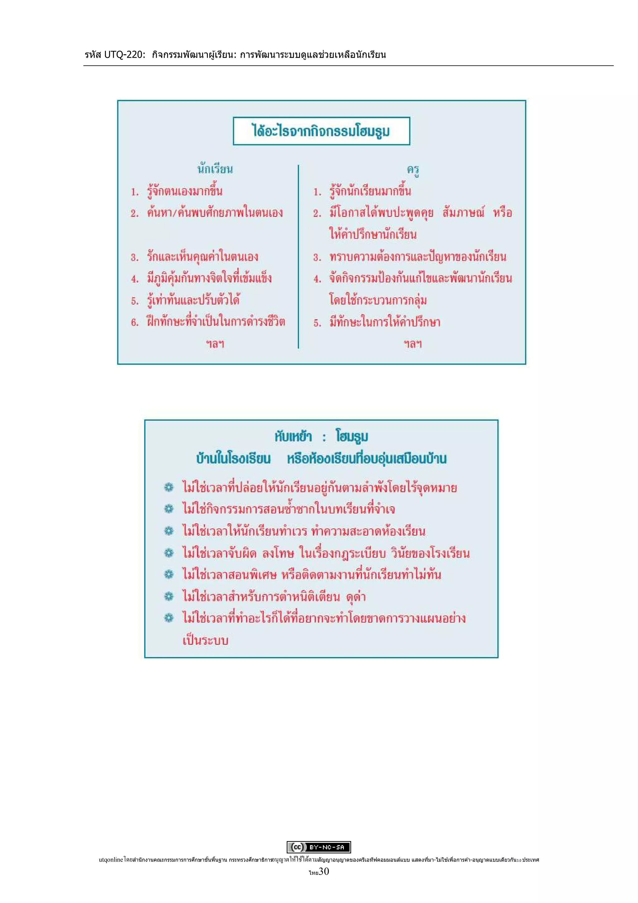รหัส UTQ-220: กิจกรรมพัฒนาผู ้เรียน: การพัฒนาระบบดูแลช่วยเหลือนักเรียน




   utqonlineโดยสานั กงานคณะกรรมการการศึกษาขันพืนฐาน กระทรวงศึกษาธิการอนุ ญาตให้ใช้ได้ตามสัญญาอนุญาตของครีเอทีฟคอมมอนส์แบบ แสดงทีมา-ไม่ใช ้เพือการค ้า-อนุญาตแบบเดียวกัน 3.0 ประเทศ
                                            ้ ้                                                                                 ่            ่

                                                                                      ไทย 30
 