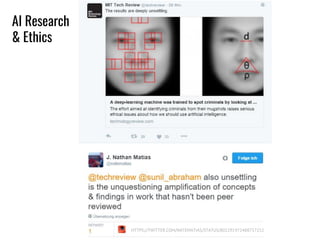 AI Research
& Ethics
HTTPS://TWITTER.COM/NATEMATIAS/STATUS/802291972488757252
 