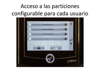 Acceso a las particiones
configurable para cada usuario