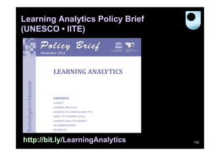 Learning Analytics Policy Brief
(UNESCO • IITE)

http://bit.ly/LearningAnalytics

102

 