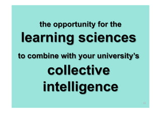 the opportunity for the

learning sciences
to combine with your university’s

collective
intelligence
25

 