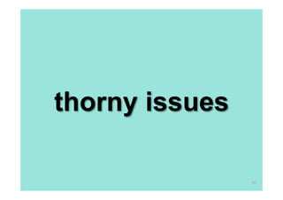 thorny issues
88

 
