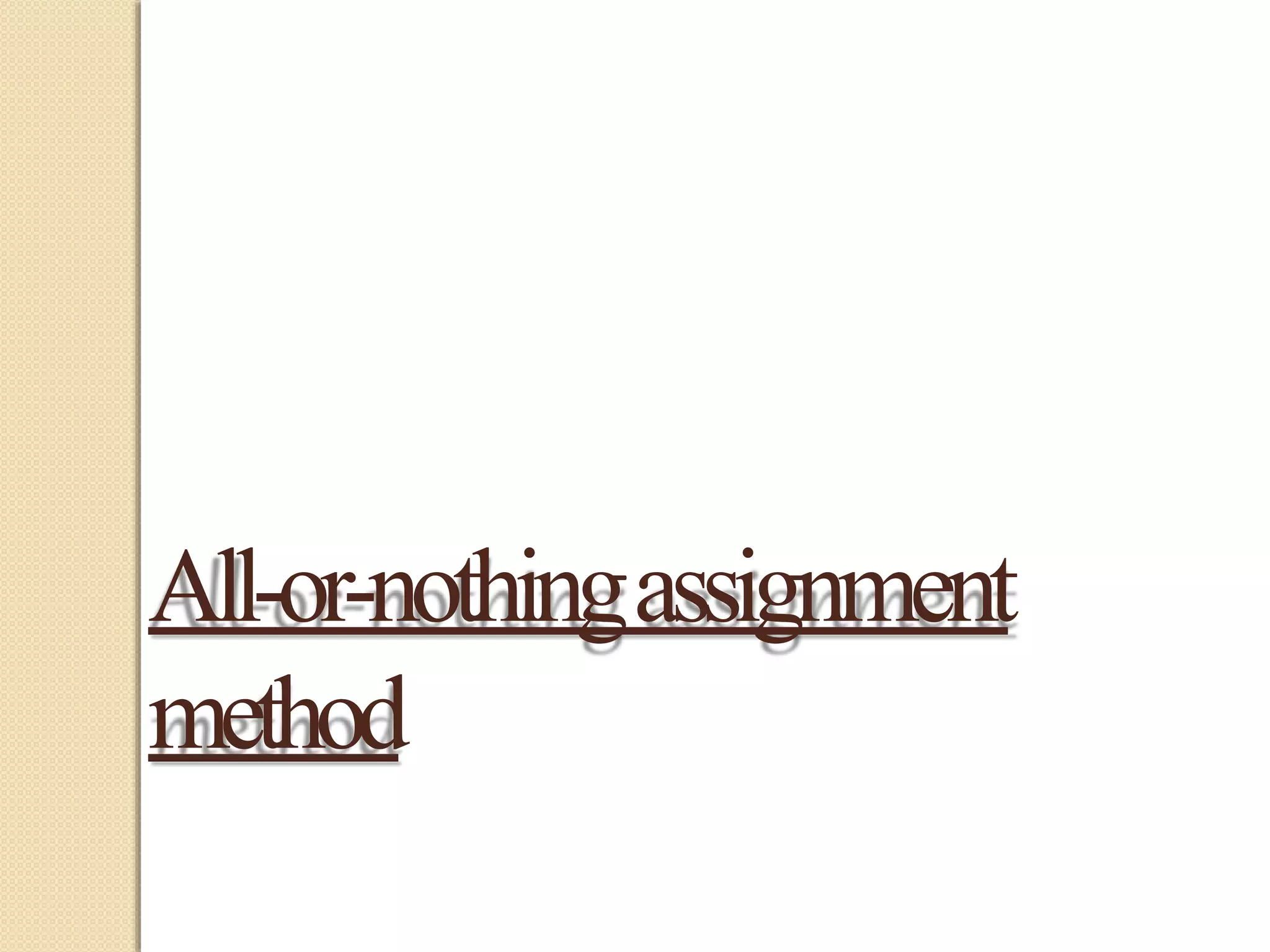 Methods of route assignment | PPT