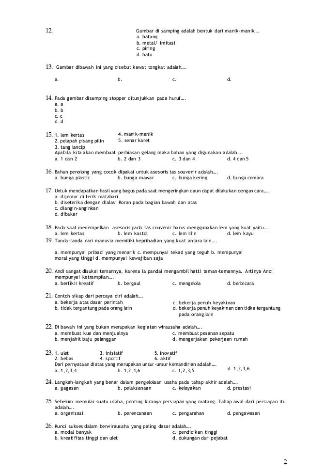 10+ Contoh Soal Uts Prakarya Dan Kwu Kelas 29 Background