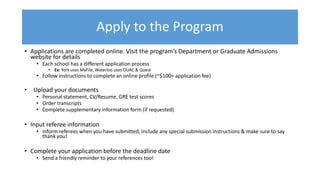 Applying to Graduate School | PPTX