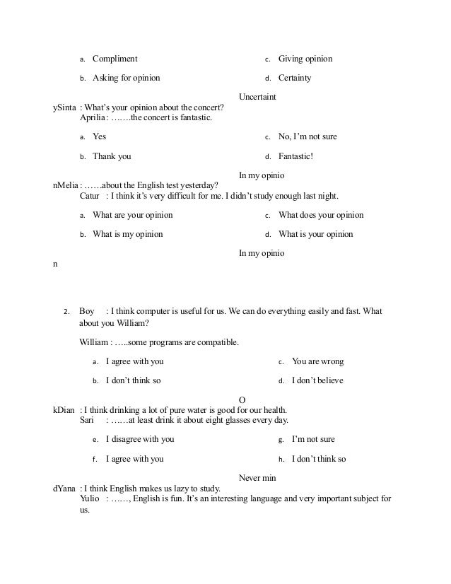 soal essay opinion kelas 11